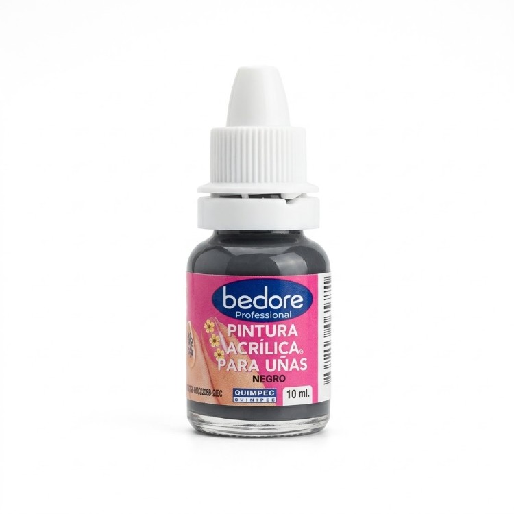 BEDORE PINTURA ACRILICA PARA UÑAS NEGRO 10 ML