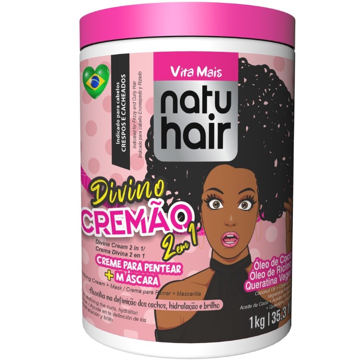 CREMA PARA PEINAR+ MASCARILLA CREMA DIVINA 2 EN 1 NATUHAIR 1KG