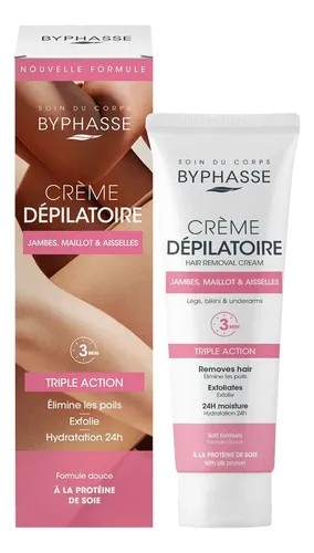 BYPHASSE CREMA DEPILATORIA CON PROTEINA DE SEDA 125ML