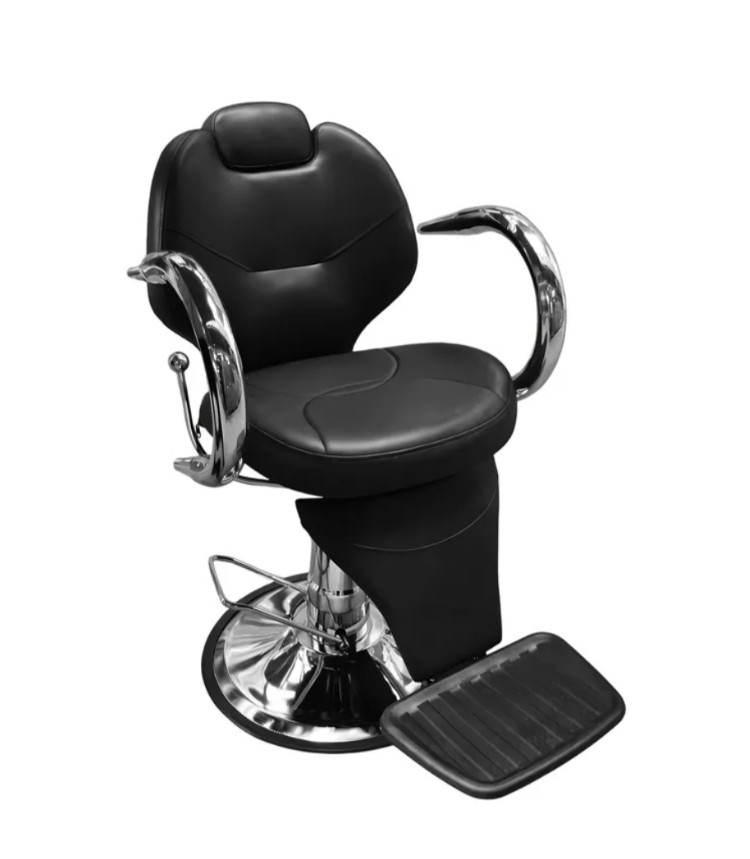 SILETI SILLA DE PELUQUERIA RECLINABLE NEGRO BASE REDONDA. ST-2000-1