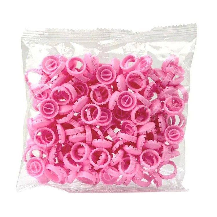 MACRONEGOCIOS ANILLOS DE PEGAMENTOS DE EXTENCIONES PESTAÑAS 100 UNIDADES.