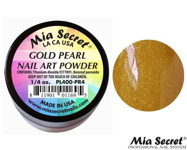 MIA SECRET POLVO ACRILICO GOLD PEARL. 1/4 ONZA